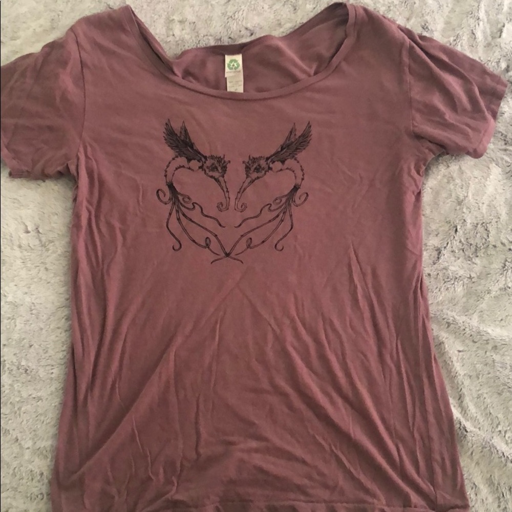 Short sleeve artistic print shirt.